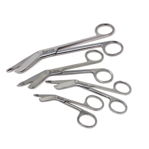 Custom Christmas Gift for Vet Medical School Student 4 Pcs Stainless Steel Bandage Scissors Set 3.5&quot;+4.5&quot;+5.5&quot;+7.25&quot; Personalized Engraved