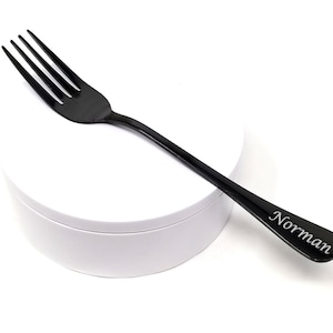 Engraved Fork, Fork with Custom Saying, Personalized Name Cutlery, Stainless Steel Customized Home Decor Gift - 8&quot; Reusable Silverware