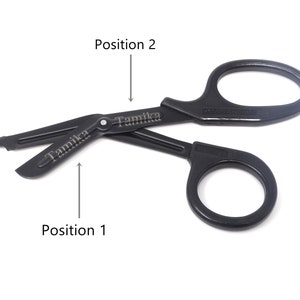 Customized Laser Engraved Black Handle Fluoride Coated Blades 7.5&quot; Trauma Shears for ER Nurses, Paramedics, Firefighters, Stainless Steel
