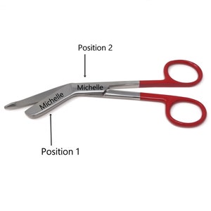 Personalized Nurse Rn, Cna ,Bsn, Rrt Gift 5.5&quot; Bandage Scissors for Nurses Gift, Stainless Steel, Red Handle