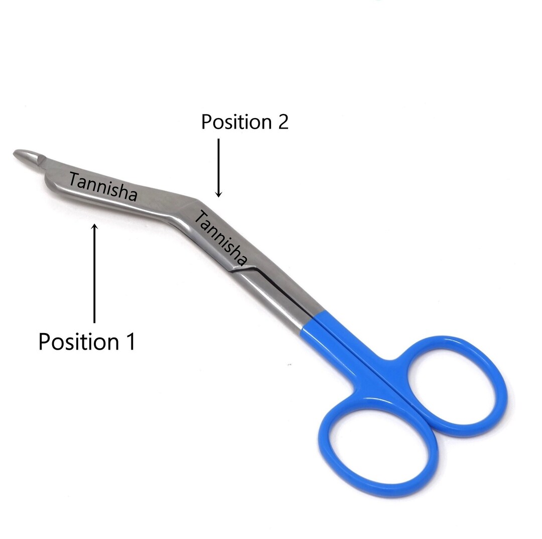 Engraved 5.5 Bandage Scissors for Nurses Gift, Stainless Steel, Blue