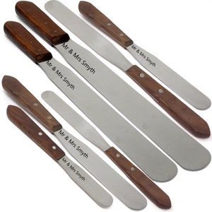 Personalized Icing Spatula 7 Pcs Cake Baking Bakery Bake Baker Tool Kitchen Utensil Cook Cooking Chef Gift for Her Gifts Mom Custom Engraved
