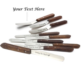 Custom Engrave PharmD Graduation Gift, Stainless Steel Blade Lab Spatula Doctor of Pharmacy, Wood Handle, Personalized Pharmacy Tech CPHT