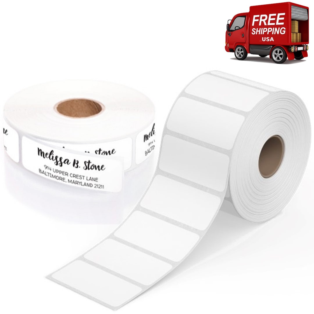 Personalized Return Address Labels Rolls Self Adhesive Stickers White