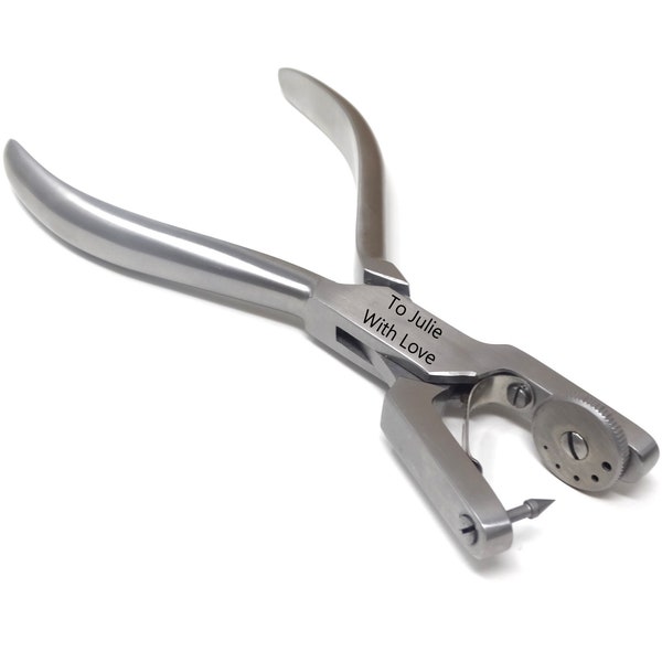 Personalized Engraved Craft Tool 5 Hole Punch Pliers, Stainless Steel