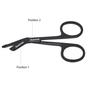 Custom Monogram Small Scissors for Dog Cat Pet Kitty Health Care - 3.5&quot; Bandage Scissors, Stainless Steel, Full Black Fluoride Coated Shears
