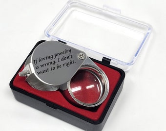 Custom Engraved Jewelers Magnifying Eye Loupe Flip-Open Jeweler's Inspection Glass 30X 21MM Personalized Watchmaker Gift for Hobbyist Also