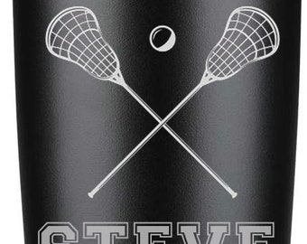 Gepersonaliseerde lacrosse: gegraveerde roestvrijstalen LAX-beker, lacrossefles, gepersonaliseerd coachingcadeau, mok coachcadeau, mok lacrossespeler, mok lacrossespeler