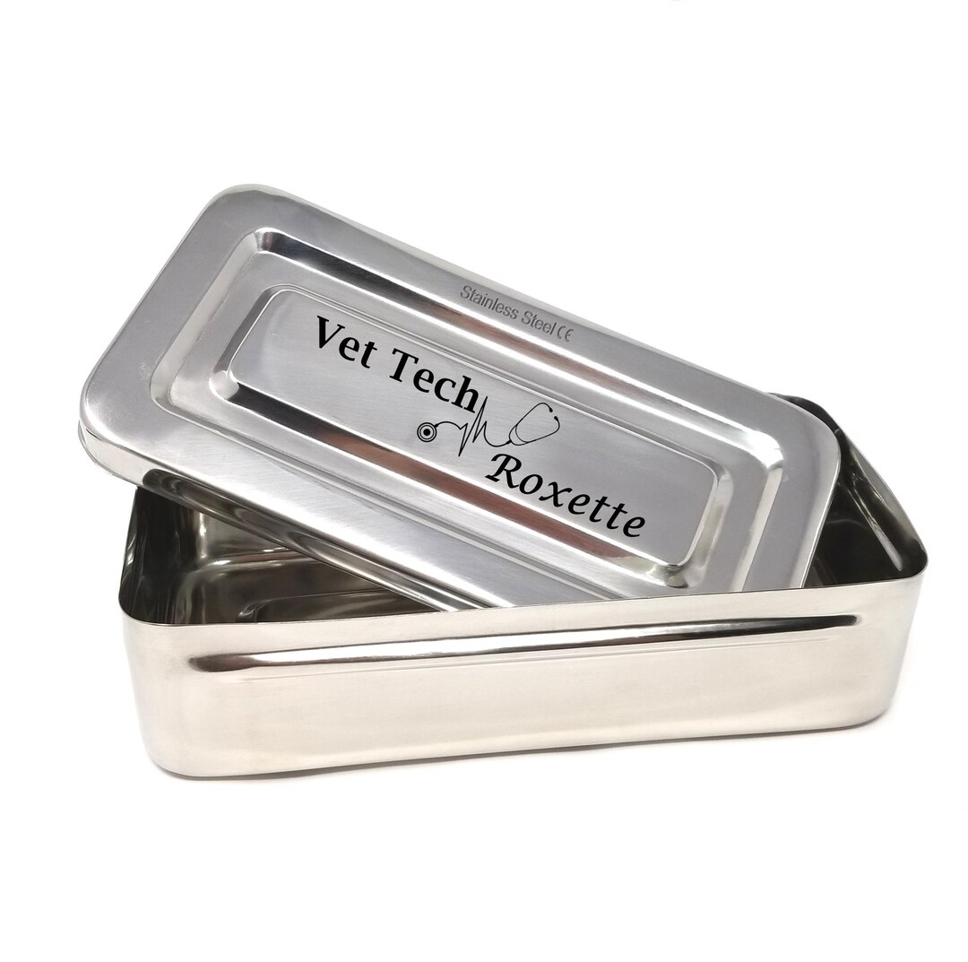 Vetting Box Personalized Vet Tech Stainless Steel Storage Box 8
