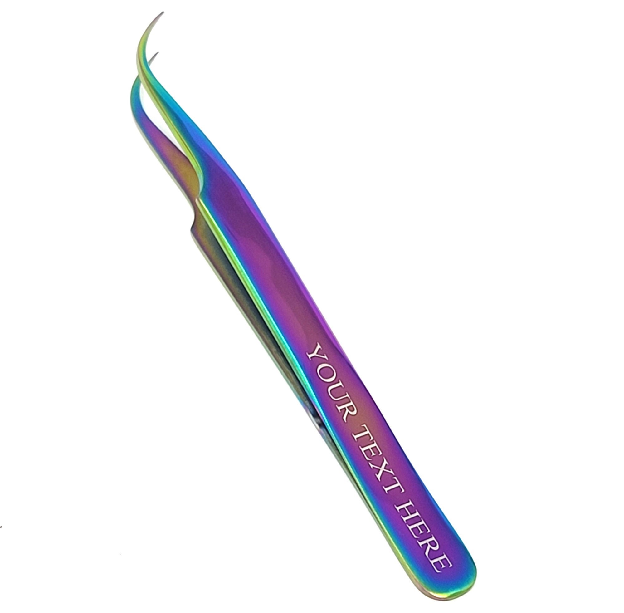 Pinzette Arcobaleno Esclusive Per Estensioni Ciglia - Curve E Dritte, Fatte A Mano, Colore Nero