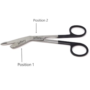 Engraved Gift - 5.5&quot; Bandage Scissors for Vet Tech Gift, Stainless Steel, Black Handle