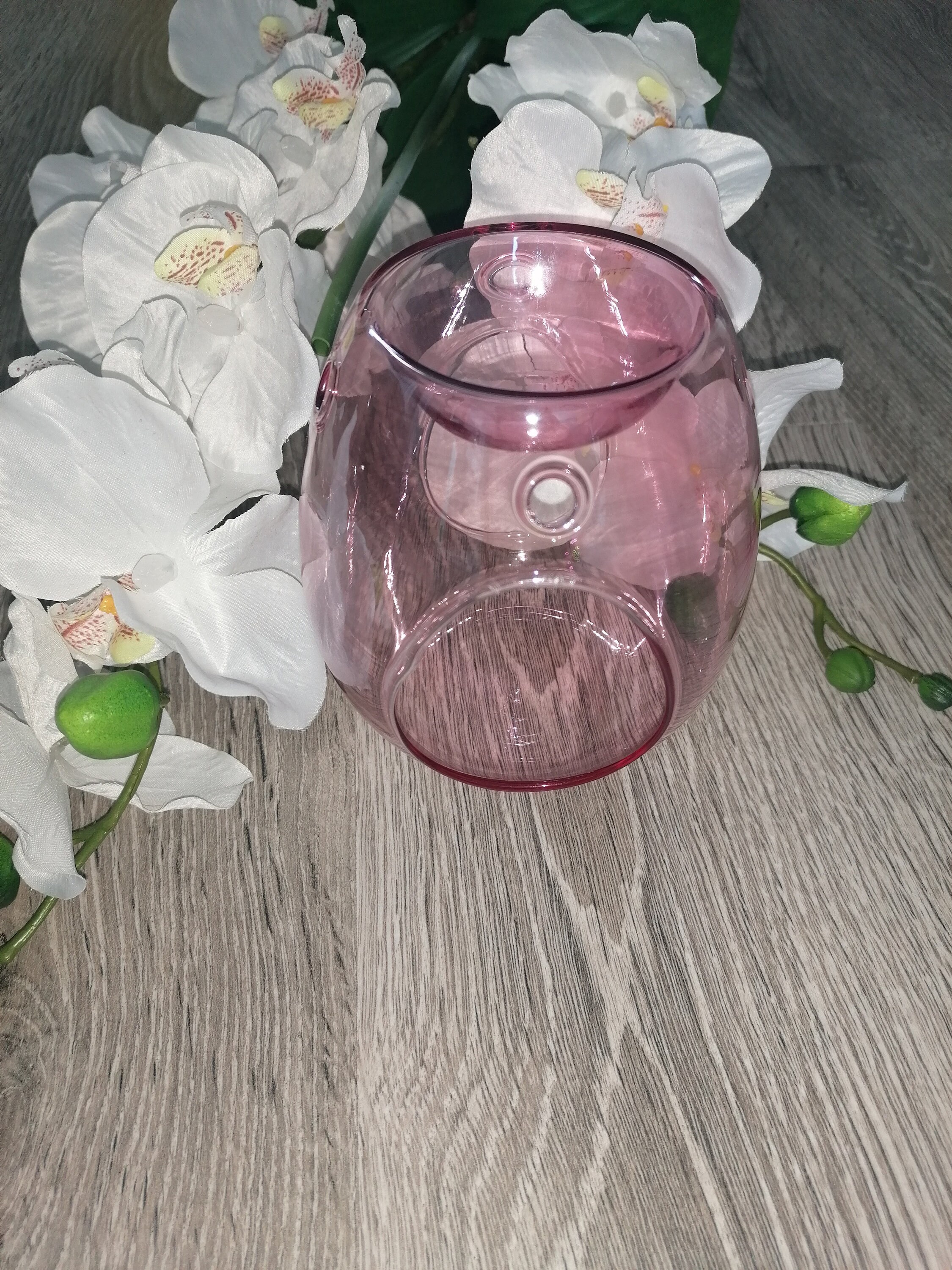 Soft Pink Plated Glass Wax Burner Etsy