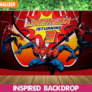 Spiderman Backdrop Banner Personalized Printable Digital File