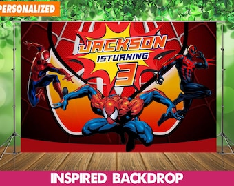 Banner de fondo de Spiderman, archivo digital imprimible personalizado