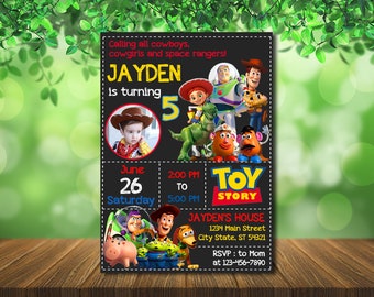 Personalized Toy Story Birthday Invitation with Photo (Digital File)