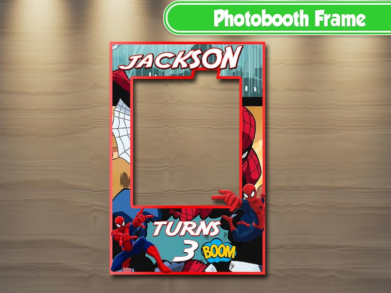 Printable Spiderman Photo Booth Frame Personalized Digital File - Etsy UK