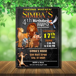 Lion King Invitation - Lion King Digital Invitation - Lion King Boy Invite -  Birthday Invitation - Digital File