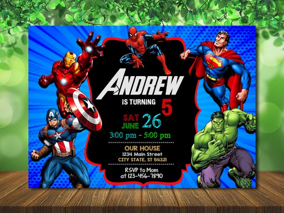 Avengers Birthday Invitation - Avengers Digital Invitation - Marvel  Invitations - Invitation anniversaire - Personnalisé - Fichier Numérique