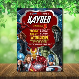 Personalized Avengers Birthday Invitation (Digital File)