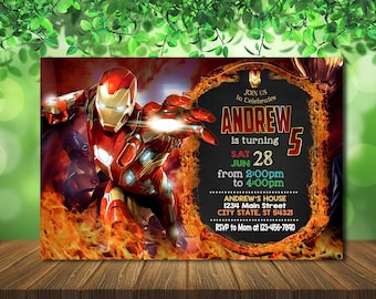 Personalized Iron Man Birthday Invitation With Photo (digital File) - Etsy