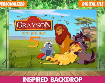 Personalized Lion King Birthday Backdrop, Printable Digital File