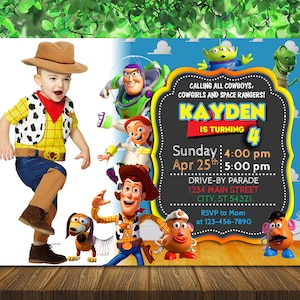 Toy Story Invitation  With Photo - Toy Story Birthday Party Invitations - Personalized - Digital File LD007