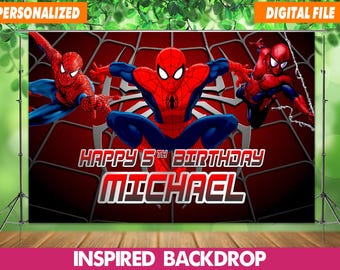 Banner de fondo de Spiderman, archivo digital imprimible personalizado