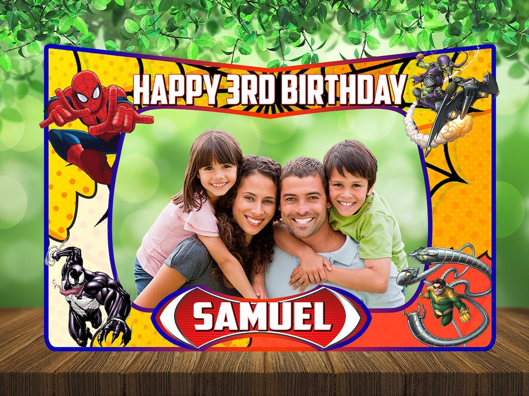 Spiderman Photo Booth Frame - Spiderman Birthday Party Decoration ...