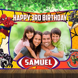 Spiderman Photo Booth Rahmen - Spiderman Geburtstagsparty Dekoration - Personalisiert - Digitale Datei