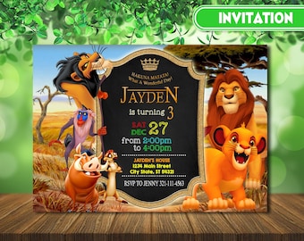 Lion King Birthday Invitation – Personalized Kids Party (Digital)