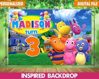 Custom Backyardigans Birthday Backdrop: Personalized Kids Party Decor (Digital File 60x40")