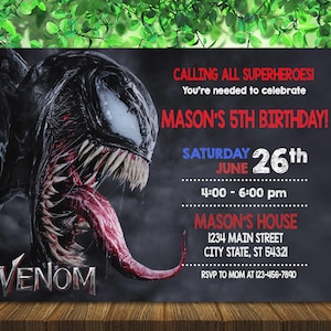 Venom Birthday Invitation - Venom Digital Invitations - Venom Invitation - Venom Invites - Birthday Invitation - Digital File