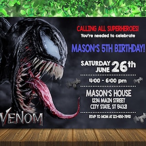 Venom Birthday Invitation - Venom Digital Invitations - Venom Invitation - Venom Invites - Birthday Invitation - Digital File