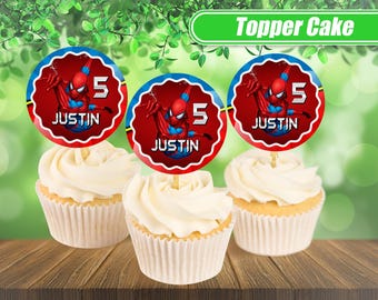 Spiderman Cake Topper: Personalisierte Gastgeschenke (Digitale Datei)