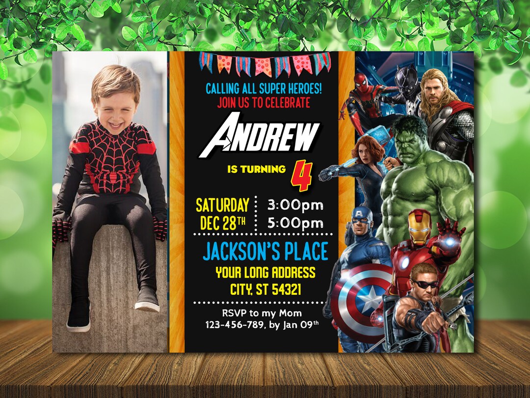 Buy Avengers Birthday Invitation With Photo (digital File) Online in India 