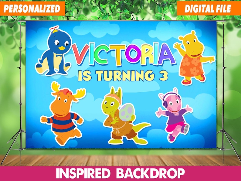 Custom Backyardigans Birthday Backdrop: Personalized Kids Party Decor ...