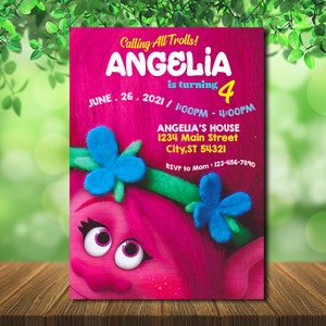 Trolls 2 World Tour Birthday Invitation - Trolls 2 World Digital Invitation - Trolls Girl Invite - Birthday Invitation - Digital File