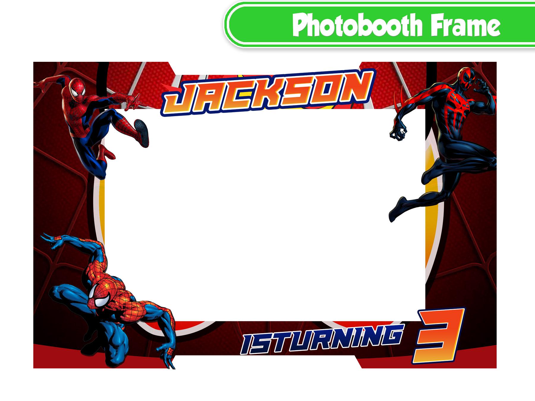 Printable Spiderman Photo Booth Frame Personalized Digital File - Etsy