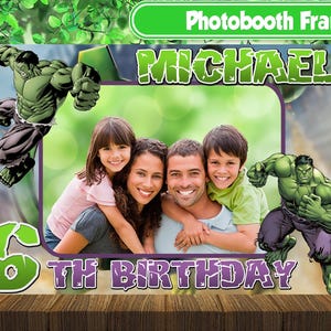 Huk Photobooth Rahmen - Huk Geburtstagsrahmen - Superheld Geburtstagsparty Dekoration - Personalisiert - Digitale Datei