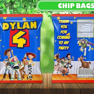Toy Story Favor Chip Bags, Toy Story Chip Bags Label, Kids Birthday Party Decor, Custom Chip Bags, Personalized, Printables, Digital File