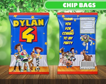 Toy Story Chip Taschenetikett: Geburtstagsgeschenk (Digitale Datei)