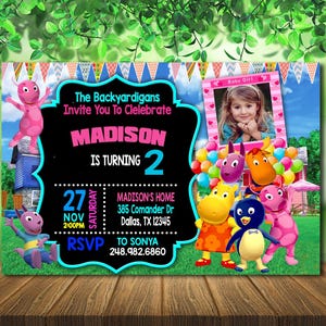 Backyardigans Digitale Geburtstagseinladung - personalisierte Kinderpartyeinladung - digitale Datei