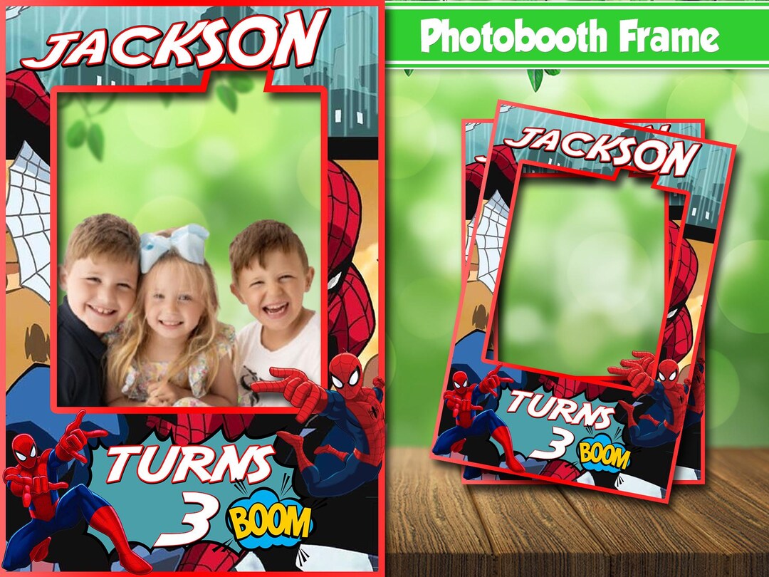 Printable Spiderman Photo Booth Frame Personalized Digital File - Etsy