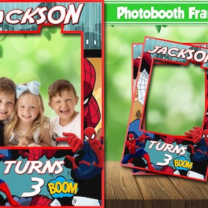 Druckbare Spiderman Photo Booth Rahmen personalisierte Digitale Datei