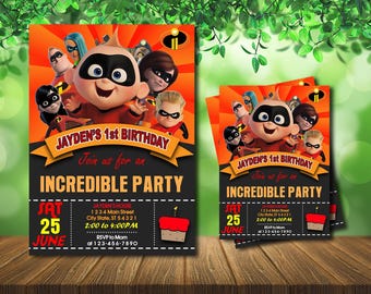 Invitación de cumpleaños de Los Increíbles: Bebé Jack Parr, personalizada (descarga digital, formato JPG, 300 DPI)