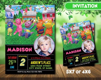 Backyardigans Birthday Invitation - Personalized Kids Party Invite - Digital File