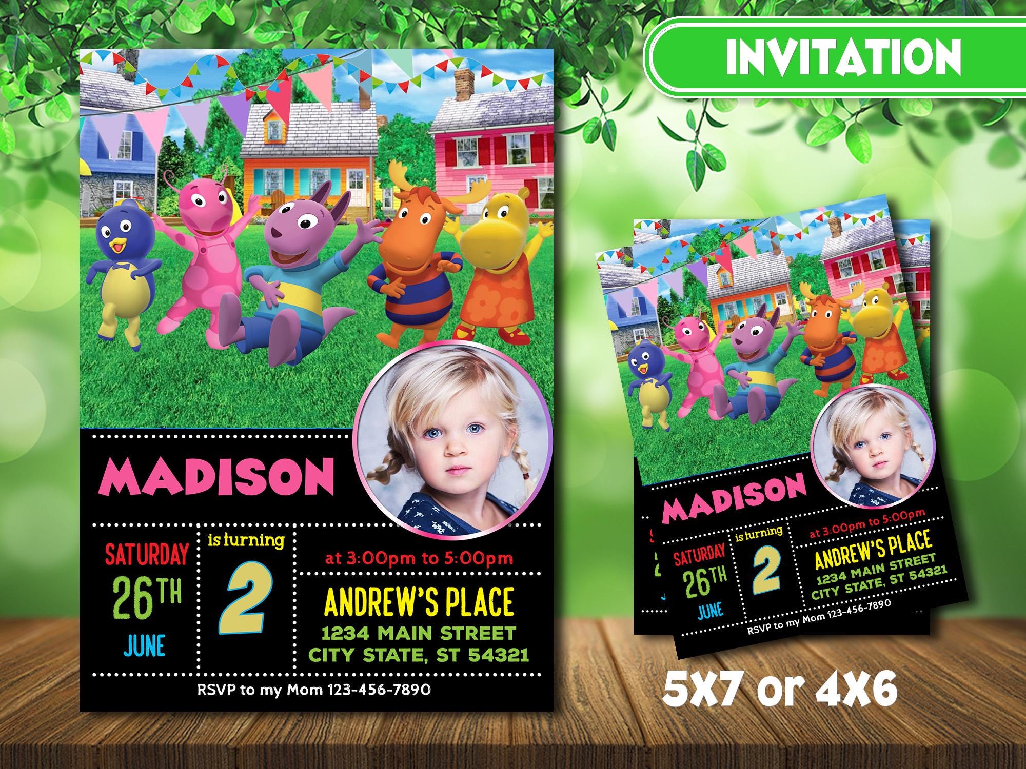 Backyardigans Birthday Invitation - Personalized Kids Party Invite ...