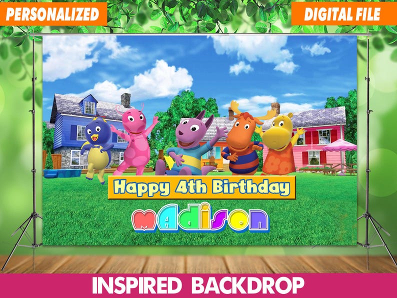 Custom Backyardigans Birthday Backdrop: Personalized Kids Party Decor ...
