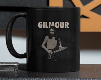 David Gilmour Vintage Classic Art Rock Music Black Ceramic Coffee Tea Mug