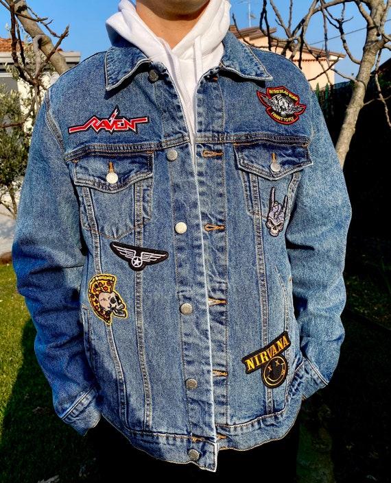 mods mockers punk scooterboys 鋲ジャン　サイズ34 Punk Style Patched Jacket, Metal Patch Clothing, Punk